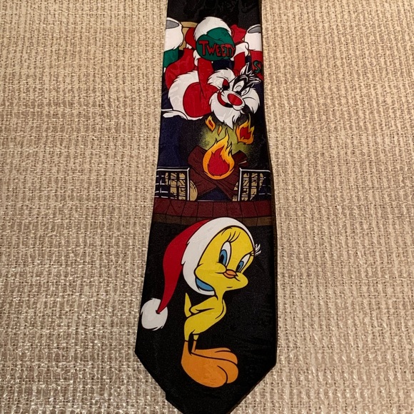 Looney Tunes 1997 Christmas Sylvester & Tweety Tie - Picture 2 of 8